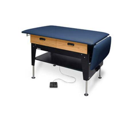 HAUSMANN INDUSTRIES Electric Hi-Lo Treatment Table With Drawers, Regimental Blue Hausmann-4704-731